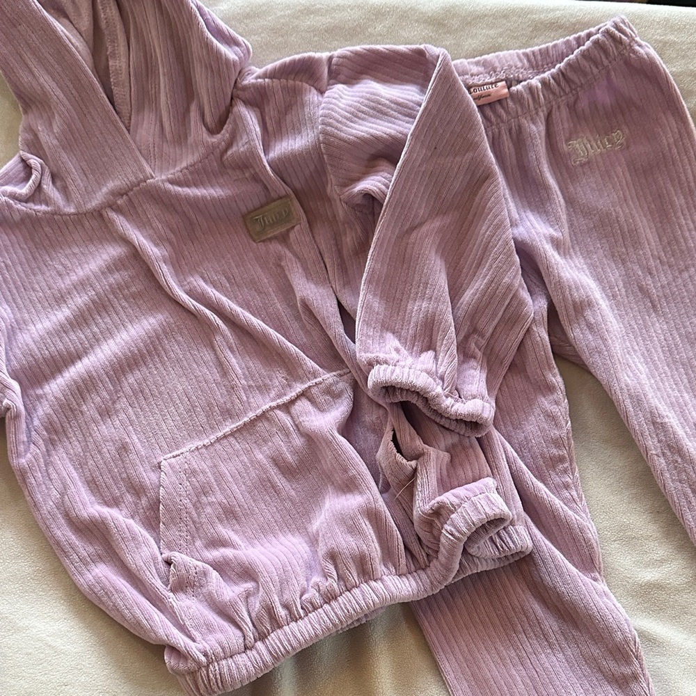 Juicy Couture Lavender Ribbed Hoodie and Joggers